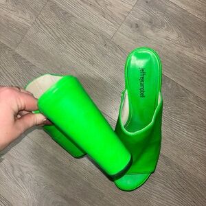 Jeffrey Campbell Green Platform Shoes with Bold Design